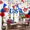 4th of July Patriotic Decorations Set,Red White Blue Honeycomb Ball,Star Hanging Swirl,star Garland